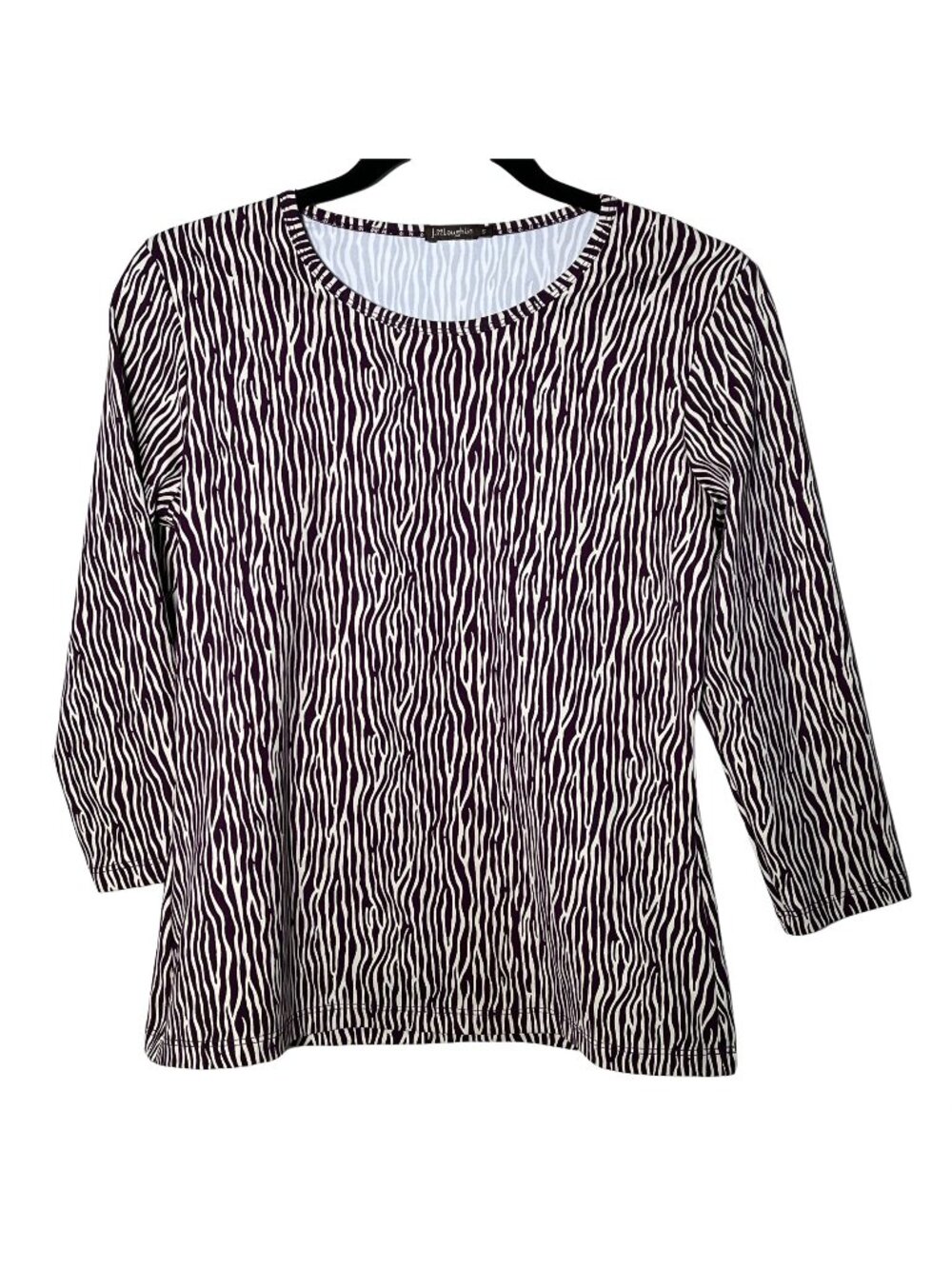J McLaughlin Catalina Cloth Womens Small Purple Print Stretch Top